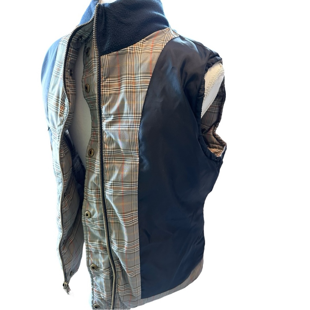 Tommy Hilfiger - Puffer Vest Gray Plaid Zipper Closure, Size: Large - Picture 12 of 16